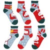 Peanuts Adult Snoopy and Woodstock Holiday 3 Pair Chenille Quarter Crew Socks with Scalloped Cuff (Sock Size 9-11) Multicoloured - 2 of 4