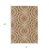 Orange Copper And Beige Floral Medallion Washable Indoor Outdoor Area Rug - 3 of 4