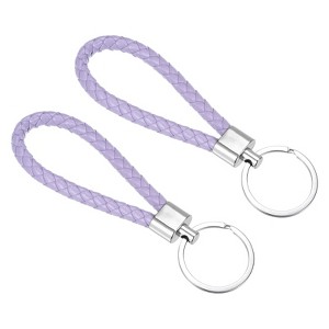 Unique Bargains PU Braided Keychain for Bag Wallet Decoration 2 Pcs - 1 of 3