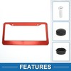 Unique Bargains Aluminium Alloy License Plate Holder Durable Mirror Polished Red - 4 of 4