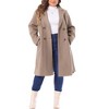 Agnes Orinda Women's Plus Size Fashion Notched Lapel Double Breasted Pea Coats - 2 of 4