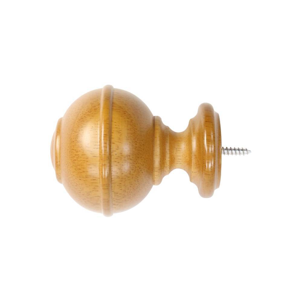 Mix and Match Wood Knob Finials in Heritage Oak Wood Rod Pole 2ct