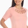 Women's Short Sleeve Criss-Cross Neck A-Line Dress - White Mark - 4 of 4