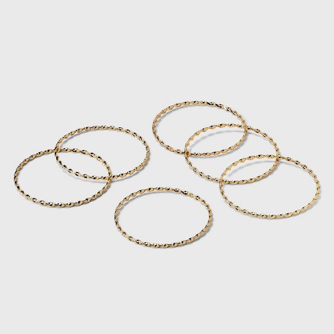 Twisted Bangle Bracelet Set 6pc - A New Day™ Gold : Target
