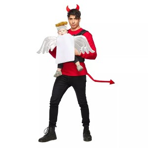 Seeing Red Angel & Devil Baby & Me Adult Unisex Costume - 1 of 4