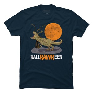 Men's Design By Humans Halloween T Rex Hallrawreen Dinosaur Jurassic By RainforestRoom T-Shirt - 1 of 4