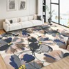 Washable  Modern Flower Pattern Area Rug Non Slip Low Pile Floor Carpet Soft Foldable Stain Resistant Non Shedding Throw Rug - 4 of 4