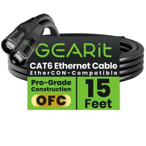 GEARit CAT6 Shielded EtherCON Cable for Pro Audio - Black - 1 of 4