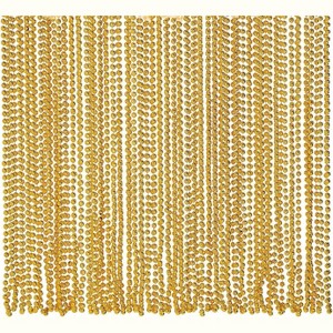 4E's Novelty Gold Beads Necklaces 72 Pack- Mardi Gras Beads, Parade Throws Bulk, Necklace Beads for St Patrick's Day, New Years Eve - 1 of 4