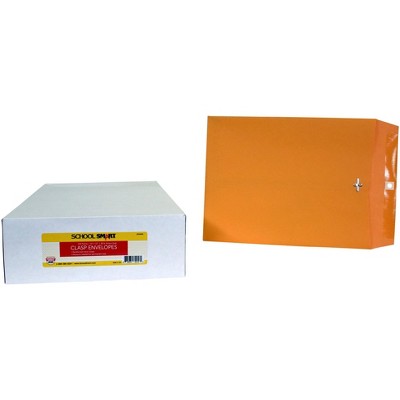 School Smart Kraft Clasp Envelopes, 10 x 13 Inches, Pack of 100