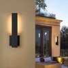 C Cattleya 2-Pack Matte Black Aluminum LED Outdoor Wall Lantern Sconce - 2 of 4