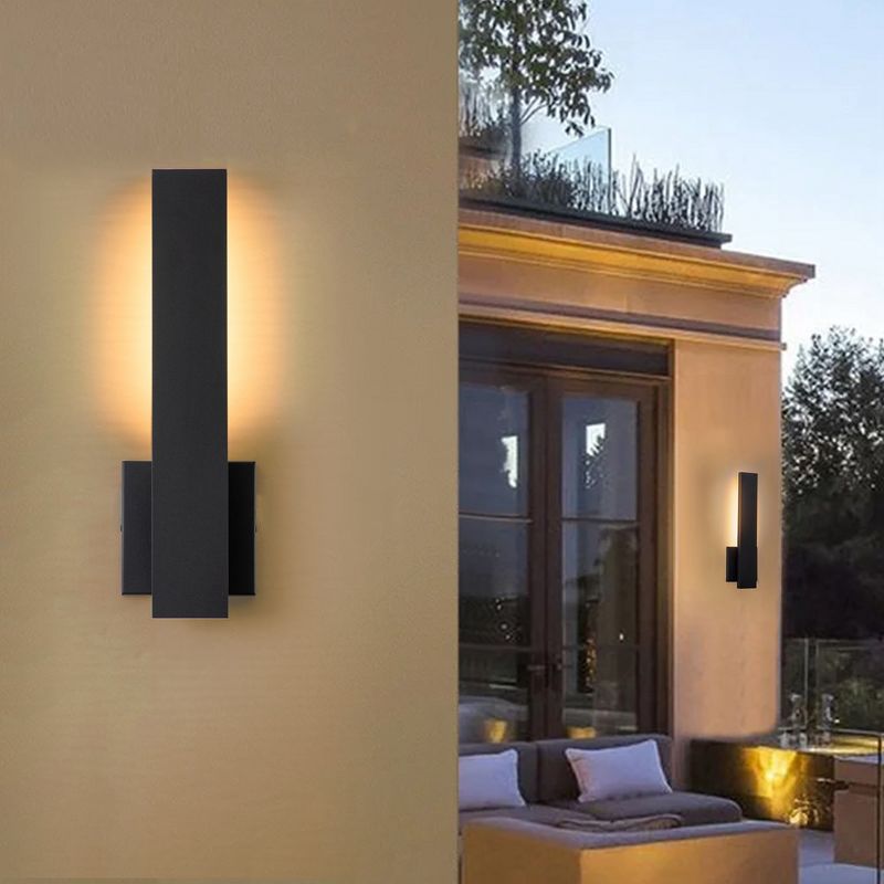 C Cattleya 2-Pack Matte Black Aluminum LED Outdoor Wall Lantern Sconce, 2 of 8