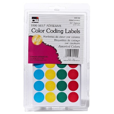 CLN 3/4" Color Coding Labels Assorted 1000 labels (CHL45100)