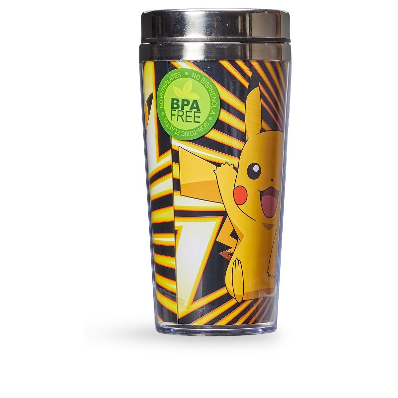Just Funky Pokemon Pikachu Travel Mug - 16oz BPA-Free Car Tumbler with Spill-Proof Lid, 4 of 7