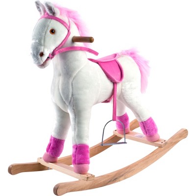 Toy Time Plush Rocking Horse - Patricia Pony, White/Pink