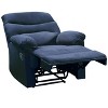 Okak Furry Elegant Accent Recliner Chair with Memory Foam Seating Latch Handle Modern Single Sofa for Living Room Bedroom Reading Room, Blue - 3 of 4