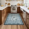 Modern Farmhouse Floral Washable Area Rug for Living Room Machine Washable Non Slip Ultra Thin Low Pile Floor Cover for Bedroom Kitchen Kid's Room - 2 of 4