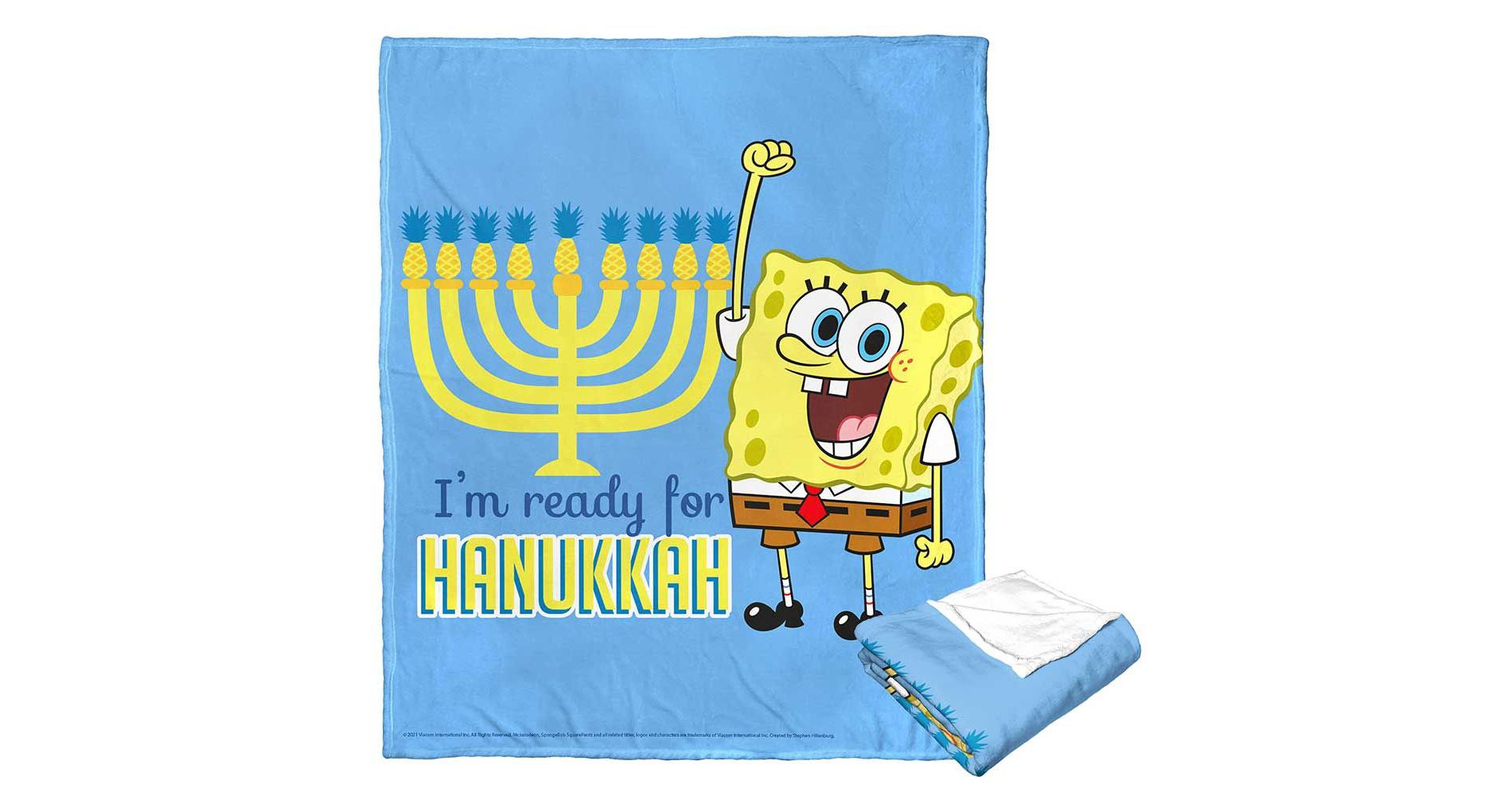 Spongebob I'M Ready For Hanukkah Silk Touch Throw Blanket