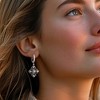 Ross-Simons 0.50 ct. t.w. Diamond Filigree Hoop Drop Earrings in Sterling Silver - 2 of 3
