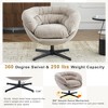 Lyngins Ergonomic Office Chair – Modern 360° Swivel Chair with Removable Cushion, Chenille Upholstery, Black Metal Base, Round Home Office Desk Chair - 3 of 4
