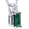 Pompeii3 5/8ct Green Tourmaline & Diamond Solitaire Pendant 14K White Gold - 2 of 4