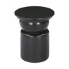 HomeRoots 20" Black Solid Wood Round Drum End Table - 4 of 4