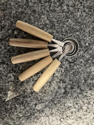 5pc Wood & Stainless Steel Measuring Spoons - Hearth & Hand™ With Magnolia  : Target