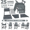 Outdoor Tall Chairs Set of 2, Patio Barstools with Connecting Tray, High Back, for Deck, Backyard, Balcony - 3 of 4