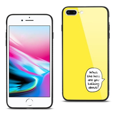 Reiko iPhone 8 Plus Hard Glass Design TPU Case in Yellow