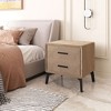 Side Table Brown 19.7"H – MDF & Plywood Frame With Two-Drawer Velvet Top On Powder-Coated Steel By Zuo Modern - 2 of 4