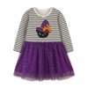 MyKids-USA Striped Embroidered Tulle Dress: Halloween Edition For Girls - 2 of 4