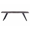 TiramisuBest Gray Acacia Wood Dining Bench, 60" Industrial Entryway Bench with Metal Legs, Rustic Farmhouse Table Seating, Water Resistant - 4 of 4