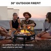 Bestier 30" Outdoor Wood Burning Fire Pit, Portable Fire Pits for Outside Patio, Durable Small Fire Pit for Backyard, Black - 3 of 4