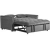 PexFix 3 in 1 Convertible Sleeper Sofa Bed Pull Out Couch Adjustable Backrest Velvet Loveseat Futon Sofa with Pillows for Living Room Dark Gray - 4 of 4