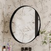 Wooakway 31.5"H Recessed Metal Medicine Cabinet Round Wall Cabinet Bathroom Storage Cabinet with 2 Adjustable Shelves - 4 of 4