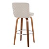 Henry 30" Contemporary Fixed-Height Swivel Barstool with Fabric and Wood Legs, Set of 2 - 4 of 4