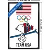 Trends International Team USA x Peanuts – Snoopy Winter Ski Jump Framed Wall Poster Prints - 3 of 4