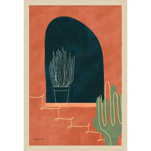 17" x 25" Desert Succulents by Becky Thorns Wood Framed Wall Art Print - Amanti Art: Modern Botanical Lithograph, Hardwood Frame - 1 of 4