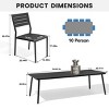 Crestlive Products Patio Outdoor Dining Set with Armless Chairs Wooden-Like Top & Aluminum Frame & Umbrella Hole - 3 of 4