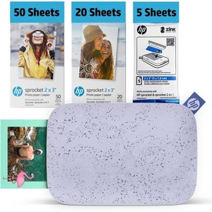 HP Sprocket 2x3" Instant Smartphone Photo Printer 75 Sheets Bundle, Wireless Portable Printer - 1 of 4