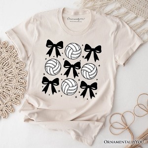 Coquette Volleyball Bows T-Shirt, Cute Athletic Sports Game Day Tee | OrnamentallyYou - 1 of 4