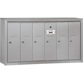 Salsbury Industries Vertical Mailbox - 6 Doors - Aluminum - Surface Mounted - USPS Access