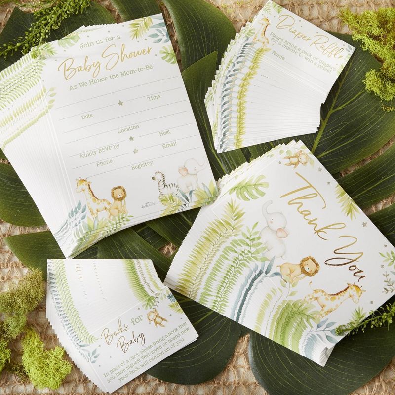 Kate Aspen Safari Baby Shower Invitation & Thank You Card Bundle (Set of 20) | 28597NA, 2 of 9
