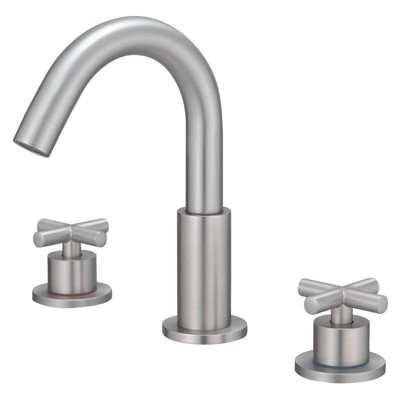 8 in. Widespread Double Handle High Arc Spout Bathroom Faucet in Brushed Nickel