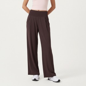 Anna-Kaci Active Women's High Waist Wide Leg Sweatpants with Side Pockets and Smooth Stretch Fabric - 1 of 4