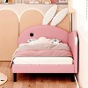 Twin/Full Size Upholstered Rabbit-Shape Daybed, Sofa Bed with Rabbit Ear Headboard, Pink - ModernLuxe - 3 of 4