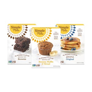 Simple Mills Gluten Free Almond Flour 9oz Banana Muffin and Bread Baking Mix + 12.9oz Brownie Baking Mix + 10.7oz Original Pancake and Waffle Mix - 1 of 4