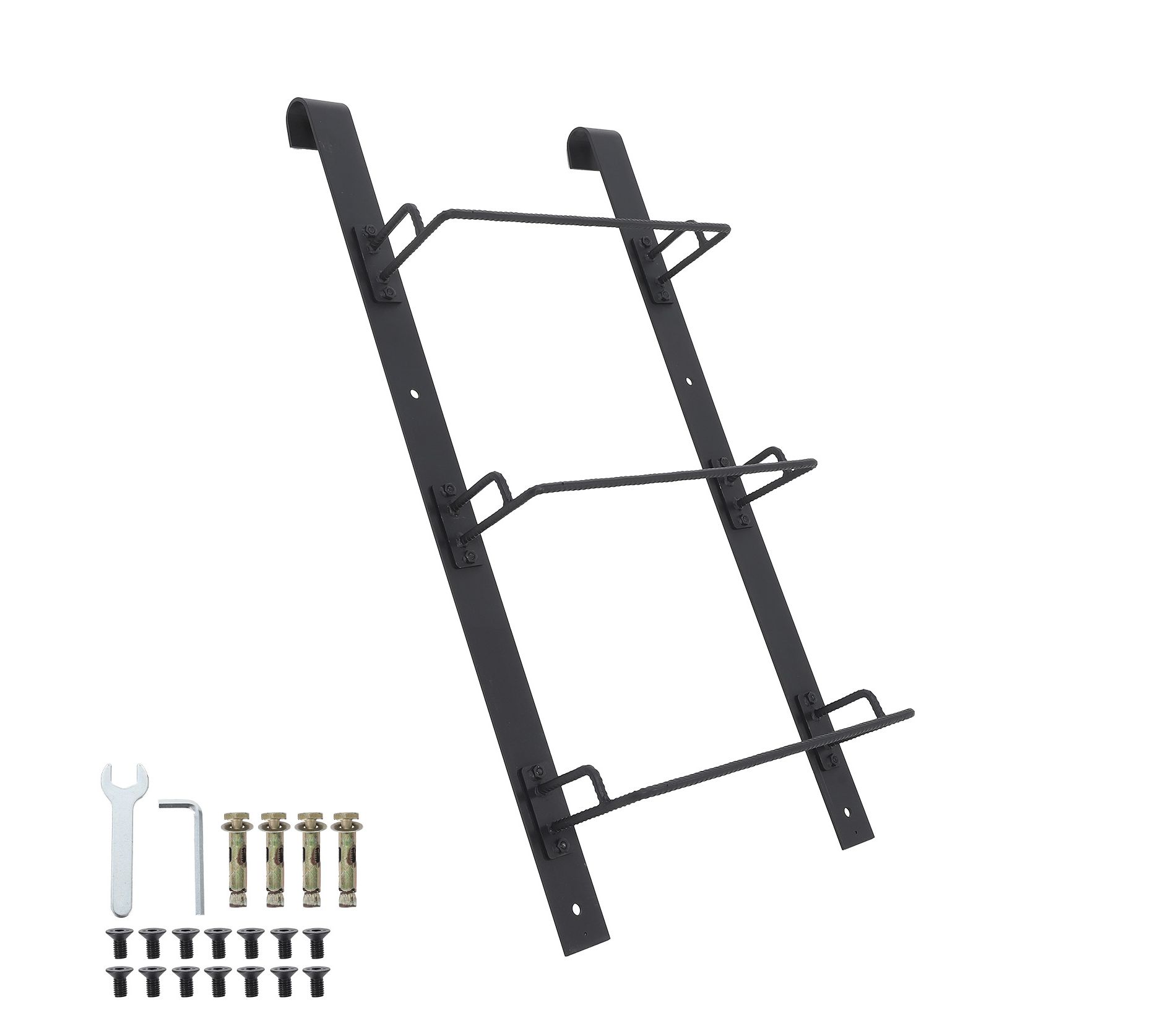Heavy Duty Egress Window Well Ladder – Carbon Steel Hooked Escape Ladder, Wall-Mounted, Rust-Resistant, 510 lbs Capacity, for Basement