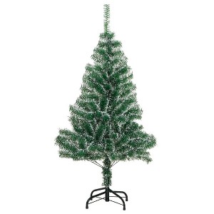 vidaXL Artificial Christmas Tree Green and white PET 59.1 in - 1 of 4