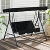Outsunny 3-Person Porch Swing with Stand, Outdoor Swing for Patio Porch with Adjustable Tilt Canopy & Comfortable Swing Bench-Style Seat, Steel Frame - 2 of 4
